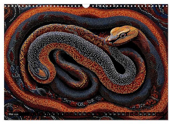 Produktbild: Traumzeit - KI-generierte Aborigine-Kunst aus dem Herzen Australiens (Wandkalender 2026 DIN A3 quer), CALVENDO Monatskalender