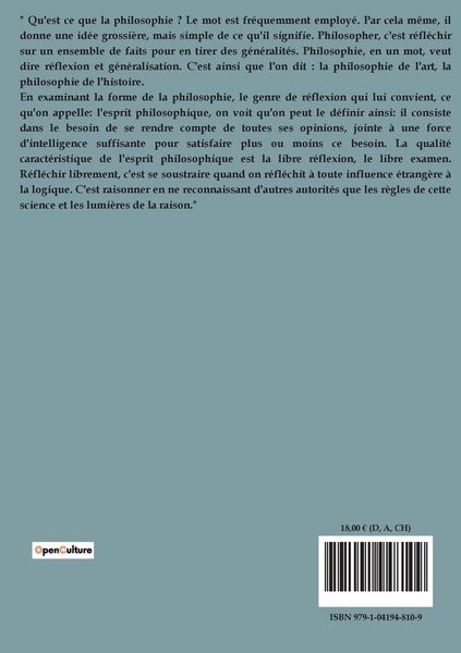 Produktbild: Cours de philosophie au Lyc&eacute;e de Sens en 1883-1884