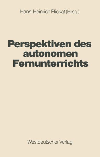 Produktbild: Perspektiven des autonomen Fernunterrichts