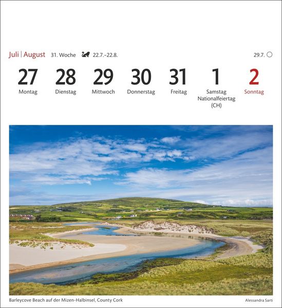 Produktbild: Irland Sehnsuchtskalender 2026 - Wochenkalender mit 53 Postkarten
