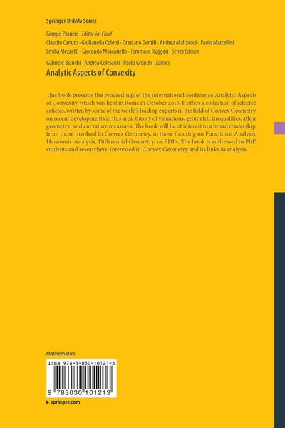 Produktbild: Analytic Aspects of Convexity