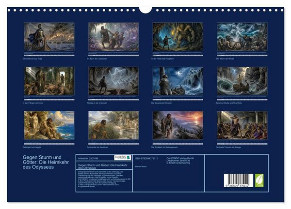 Produktbild: Gegen Sturm und G&ouml;tter: Die Heimkehr des Odysseus (Wandkalender 2027 DIN A3 quer), CALVENDO Monatskalender