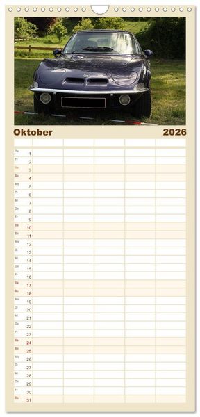 Produktbild: Familienplaner 2026 - Opel GT Der Kalender mit 5 Spalten (Wandkalender, 21 x 45 cm) CALVENDO