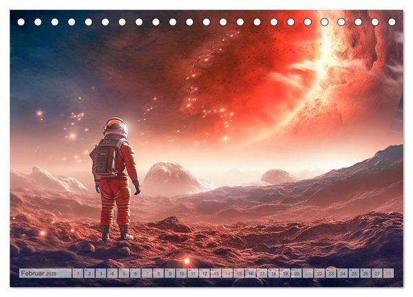Produktbild: Astronaut - Unterwegs in der Galaxie (Tischkalender 2026 DIN A5 quer), CALVENDO Monatskalender