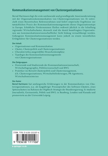 Produktbild: Kommunikationsmanagement von Clusterorganisationen