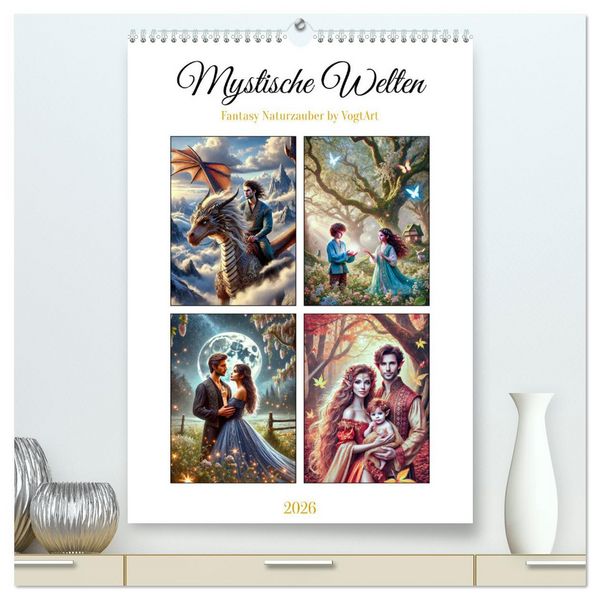 Produktbild: Mystische Welten, Fantasy Naturzauber (hochwertiger Premium Wandkalender 2026 DIN A2 hoch), Kunstdruck in Hochglanz