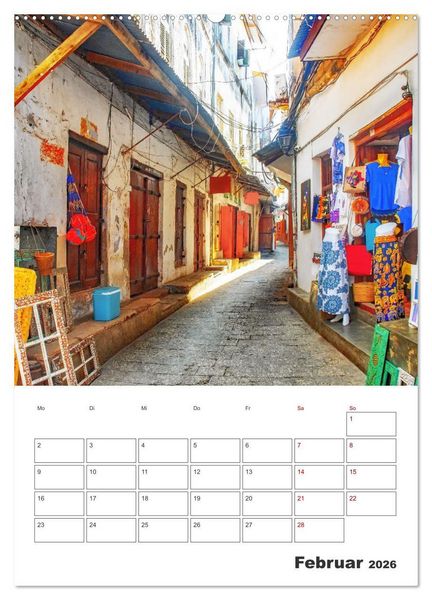 Produktbild: Sansibar - K&uuml;stenstadt mit Charme (hochwertiger Premium Wandkalender 2026 DIN A2 hoch), Kunstdruck in Hochglanz