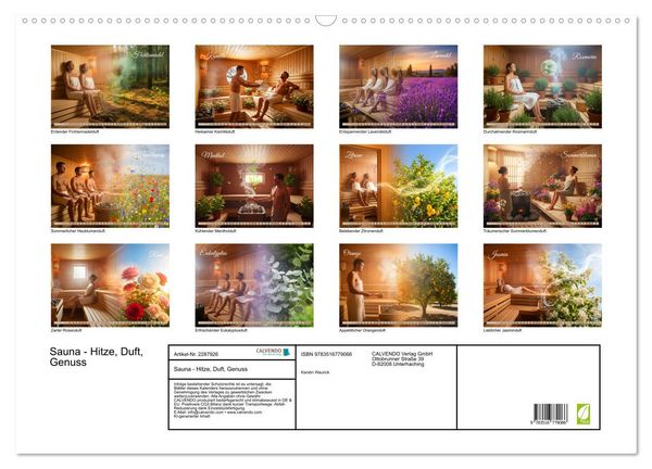 Produktbild: Sauna - Hitze, Duft, Genuss (Wandkalender 2027 DIN A2 quer), CALVENDO Monatskalender