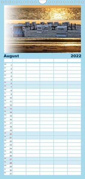 Produktbild: Familienplaner K&uuml;stenstreifen an der Nordsee (Wandkalender 2022 , 21 cm x 45 cm, hoch)