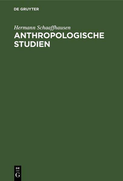 Produktbild: Anthropologische Studien