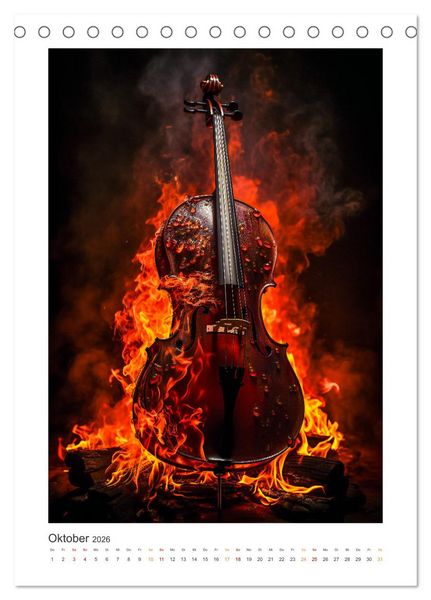 Produktbild: Musik on Fire (Tischkalender 2026 DIN A5 hoch), CALVENDO Monatskalender
