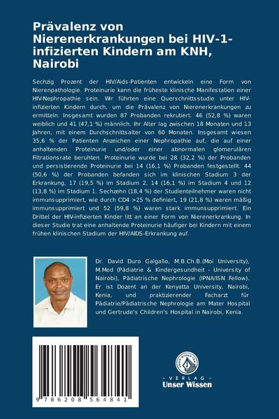 Produktbild: Pr&auml;valenz von Nierenerkrankungen bei HIV-1-infizierten Kindern am KNH, Nairobi