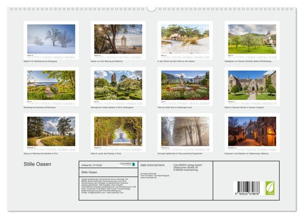 Produktbild: Stille Oasen (hochwertiger Premium Wandkalender 2026 DIN A2 quer), Kunstdruck in Hochglanz