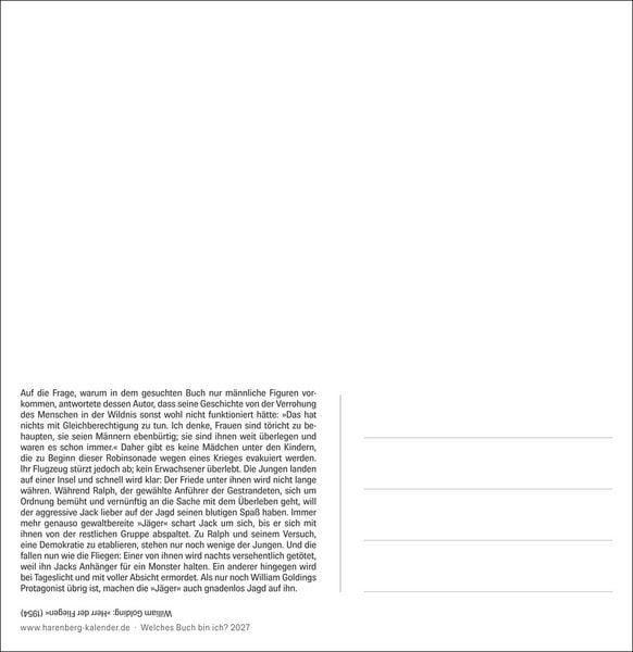 Produktbild: Welches Buch bin ich? Premium-Postkartenkalender 2027 - Literarischer R&auml;tselkalender