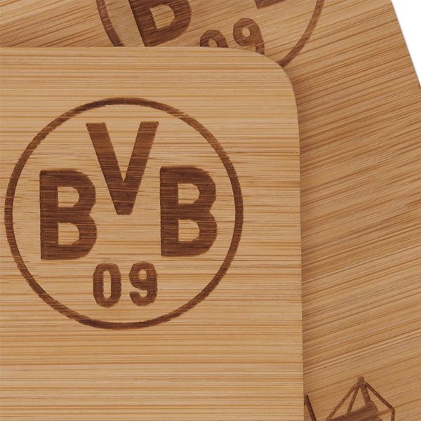Produktbild: BVB Borussia Dortmund - Fr&uuml;hst&uuml;cksbrettchen aus Holz, 2er Set