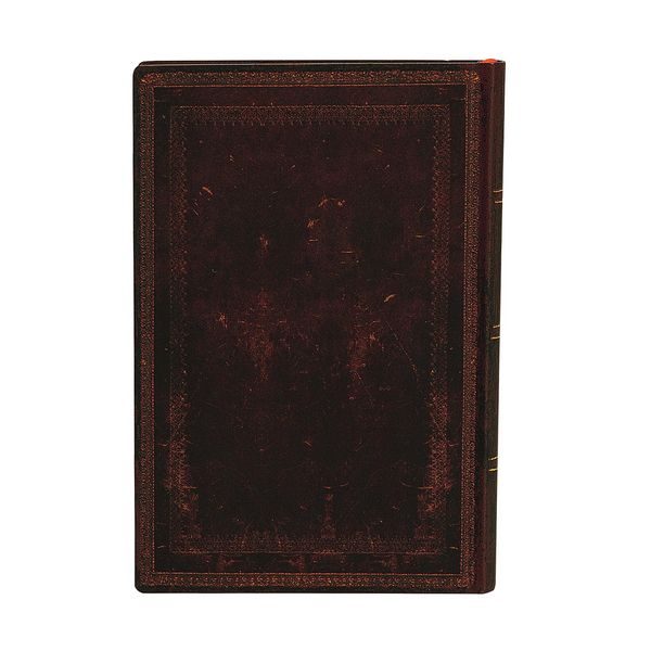 Produktbild: Softcover Notizbuch Schwarzes Marokkoleder Schlicht, Mini, Liniert