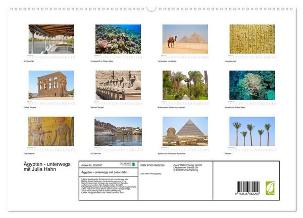 Produktbild: &Auml;gypten - unterwegs mit Julia Hahn (hochwertiger Premium Wandkalender 2026 DIN A2 quer), Kunstdruck in Hochglanz