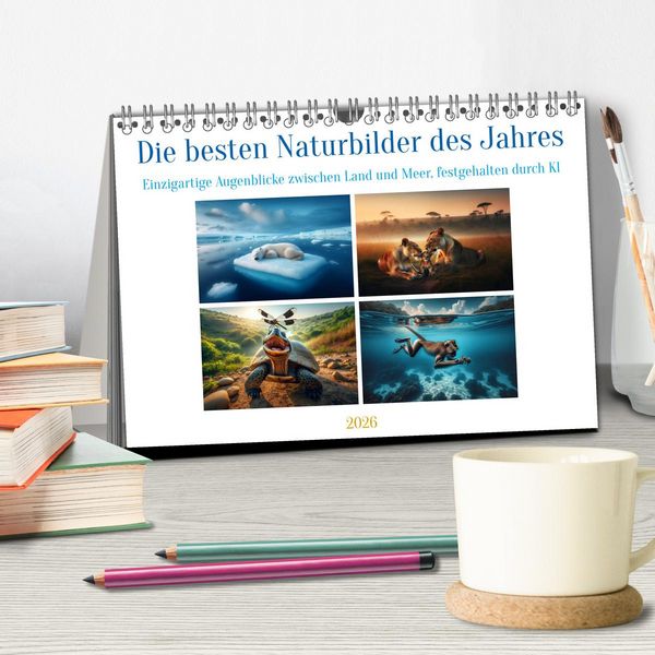 Produktbild: Die besten Naturbilder des Jahres - Einzigartige Augenblicke (Tischkalender 2026 DIN A5 quer), CALVENDO Monatskalender