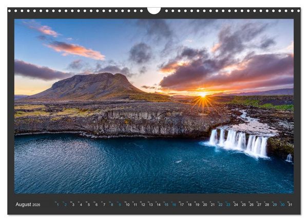 Produktbild: Island - Die sch&ouml;nsten Wasserf&auml;lle (Wandkalender 2026 DIN A3 quer), CALVENDO Monatskalender