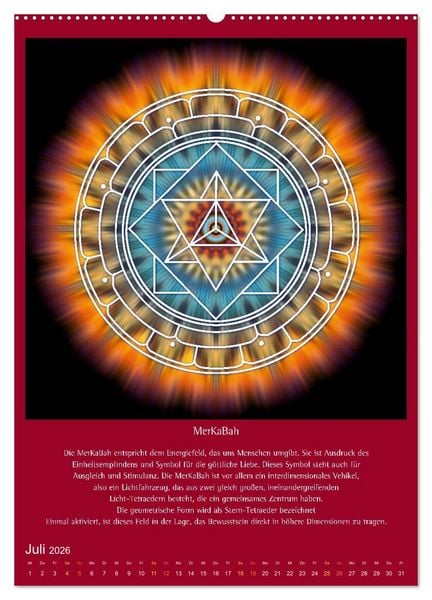 Produktbild: Heilige Geometrie und Bilder der Neuen Zeit (Wandkalender 2026 DIN A2 hoch), CALVENDO Monatskalender