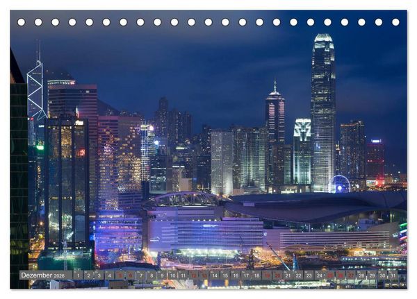 Produktbild: Hong Kong Citylights (Tischkalender 2026 DIN A5 quer), CALVENDO Monatskalender