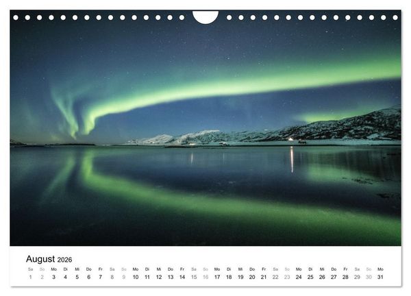 Produktbild: Nordlichter - Farbenspiel am arktischen Nachthimmel (Wandkalender 2026 DIN A4 quer), CALVENDO Monatskalender