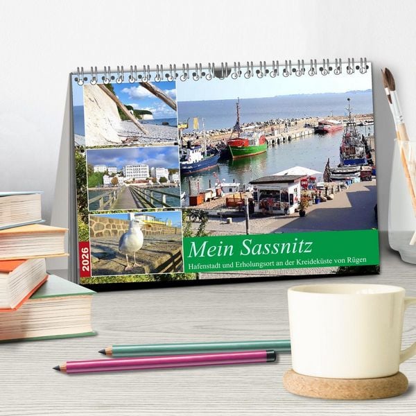 Produktbild: Mein Sassnitz - Hafenstadt und Erholungsort an der Kreidek&uuml;ste von R&uuml;gen (Tischkalender 2026 DIN A5 quer), CALVENDO Monatskalender