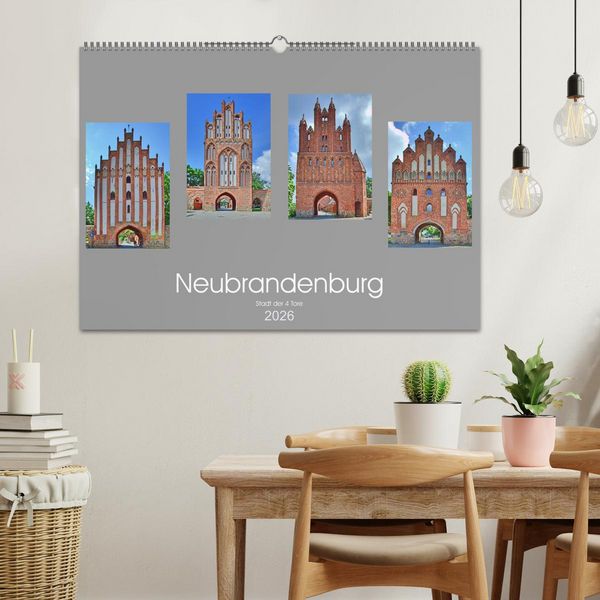 Produktbild: Neubrandenburg - Stadt der 4 T&uuml;rme (Wandkalender 2026 DIN A2 quer), CALVENDO Monatskalender