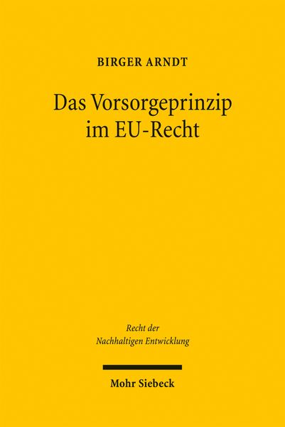 Produktbild: Das Vorsorgeprinzip im EU-Recht