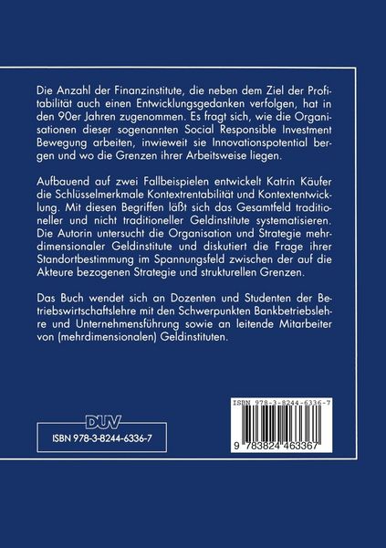 Produktbild: Geldinstitute im Spannungsfeld zwischen monet&auml;rem und gesellschaftlichem Erfolg