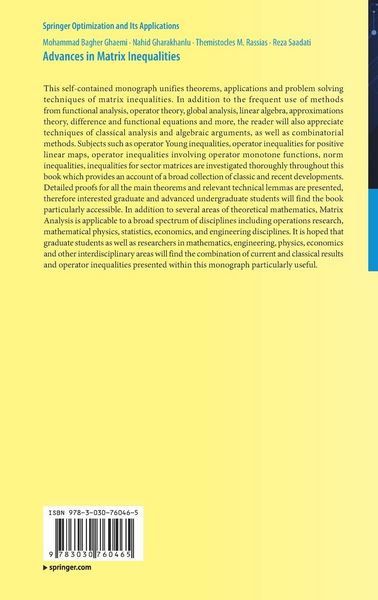 Produktbild: Advances in Matrix Inequalities