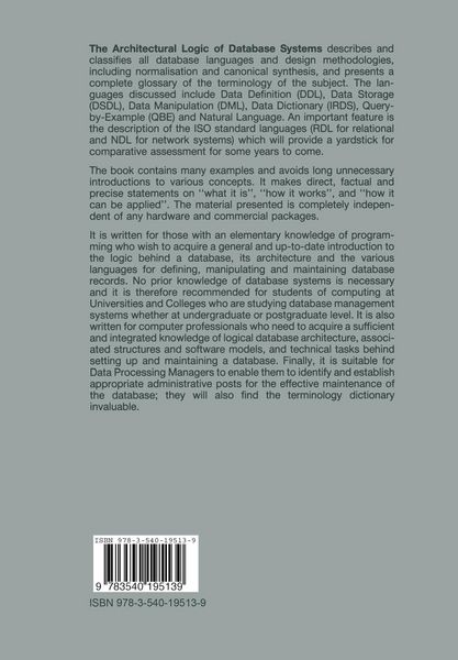Produktbild: The Architectural Logic of Database Systems