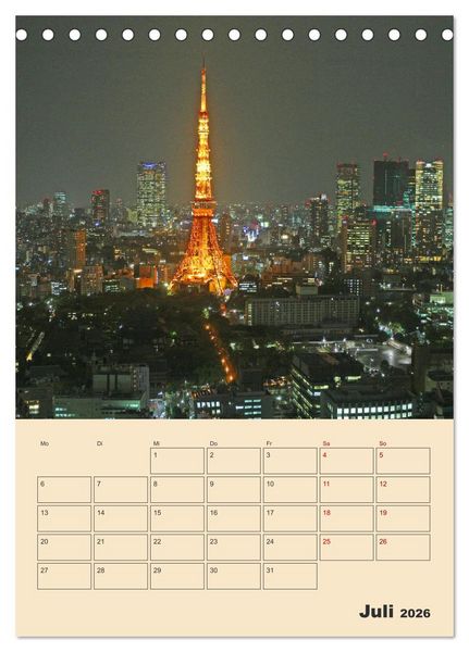 Produktbild: Tokio - Terminplaner (Tischkalender 2026 DIN A5 hoch), CALVENDO Monatskalender
