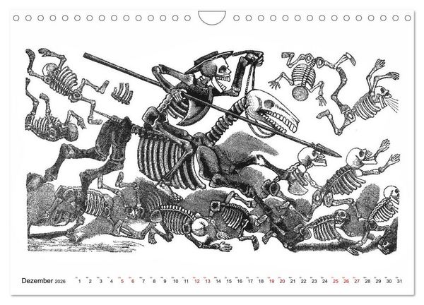 Produktbild: Calaveras - Totenk&ouml;pfe und Skelette (Wandkalender 2026 DIN A4 quer), CALVENDO Monatskalender