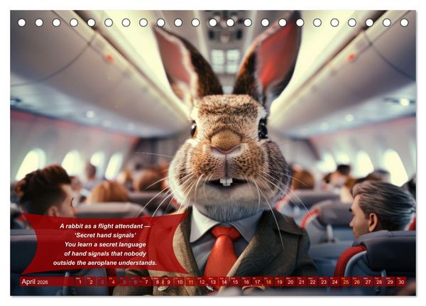 Produktbild: Funny animals as flight attendants (Desk Calendar 2026 DIN A5 landscape), CALVENDO 12 Month DeskCalendar