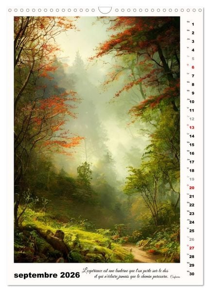 Produktbild: Chemins de fantaisie (Calendrier mural 2026 DIN A3 horizontal), CALVENDO calendrier mensuel
