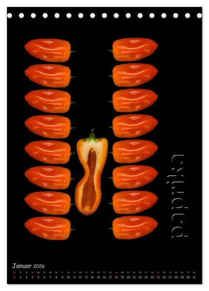 Produktbild: foodART - Fr&uuml;chte und Gem&uuml;se (Tischkalender 2026 DIN A5 hoch), CALVENDO Monatskalender