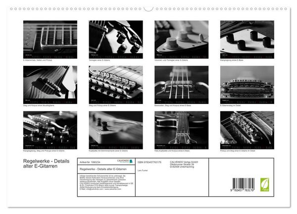 Produktbild: Regelwerke - Details alter E-Gitarren (hochwertiger Premium Wandkalender 2026 DIN A2 quer), Kunstdruck in Hochglanz