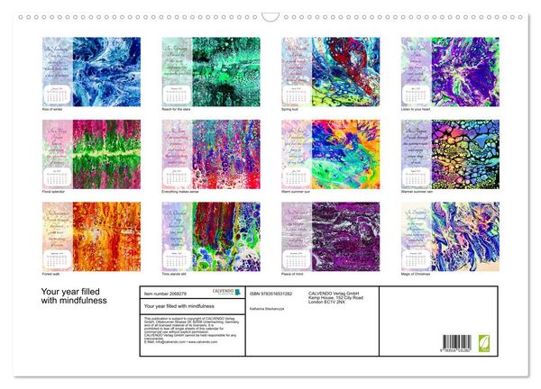 Produktbild: Your year filled with mindfulness (Wall Calendar 2026 DIN A2 landscape), CALVENDO 12 Month Wall Calendar
