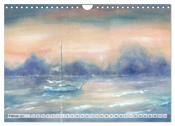 Produktbild: Komm mit ans Meer &ndash; Aquarelle (Wandkalender 2027 DIN A4 quer), CALVENDO Monatskalender