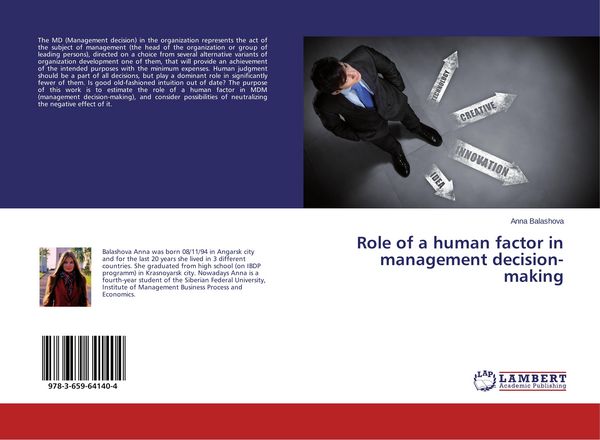 Produktbild: Role of a human factor in management decision-making