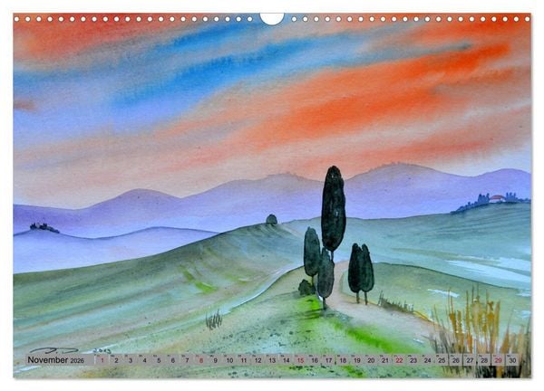 Produktbild: Toskana Aquarelle (Wandkalender 2026 DIN A3 quer), CALVENDO Monatskalender