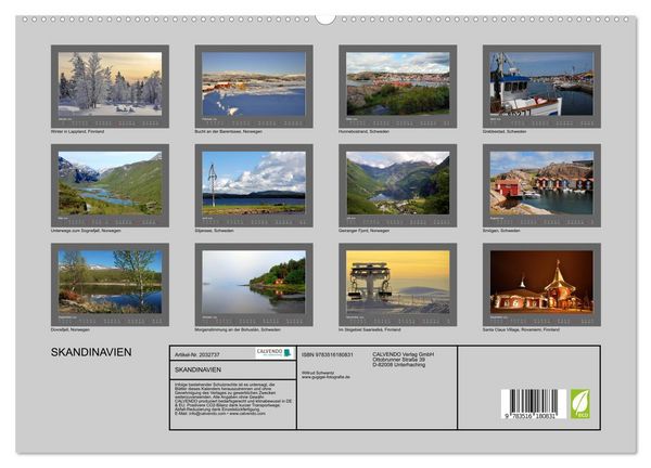 Produktbild: SKANDINAVIEN (hochwertiger Premium Wandkalender 2026 DIN A2 quer), Kunstdruck in Hochglanz