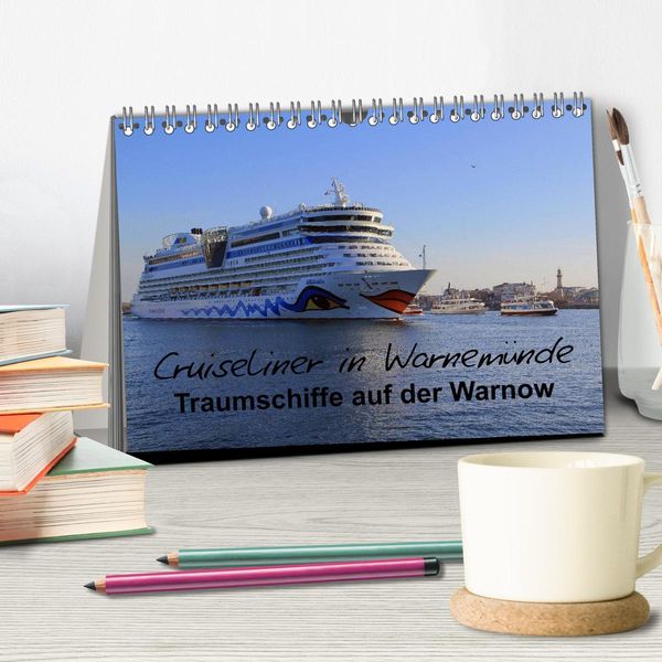 Produktbild: Cruiseliner in Warnem&uuml;nde (Tischkalender 2026 DIN A5 quer), CALVENDO Monatskalender