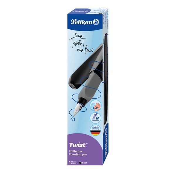 Produktbild: Pelikan Füller Twist Black Feder M, Links- und Rechtshänder
