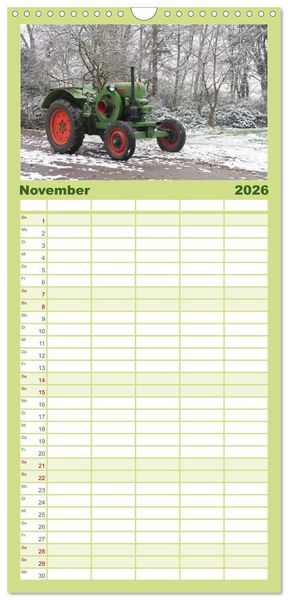 Produktbild: Familienplaner 2026 - Historische Traktoren 2026 mit 5 Spalten (Wandkalender, 21 x 45 cm) CALVENDO