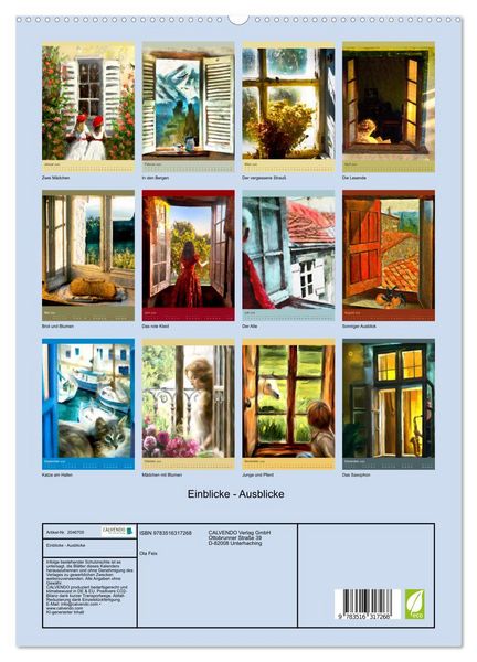 Produktbild: Einblicke - Ausblicke (hochwertiger Premium Wandkalender 2026 DIN A2 hoch), Kunstdruck in Hochglanz