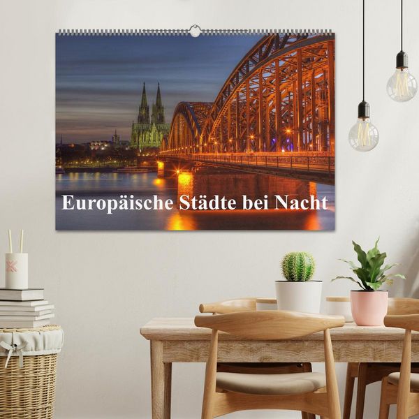 Produktbild: Europ&auml;ische St&auml;dte bei Nacht (Wandkalender 2026 DIN A2 quer), CALVENDO Monatskalender