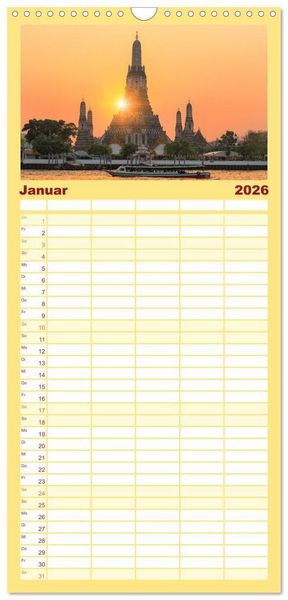 Produktbild: Familienplaner 2026 - Asien - Kontinent der Farben mit 5 Spalten (Wandkalender, 21 x 45 cm) CALVENDO