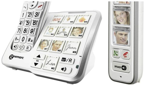 Produktbild: Geemarc Mobility Pack Foto Schnurloses Telefon analog Anrufbeantworter, Foto-Tasten, Freisprechen, f&uuml;r H&ouml;rger&auml;te kompatibel Wei&szlig;